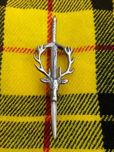 Scottish Stag Head Kilt Pin Brass Antique Finish Brooch Kilt Pin Scottish Pin  - Bild 1 von 3