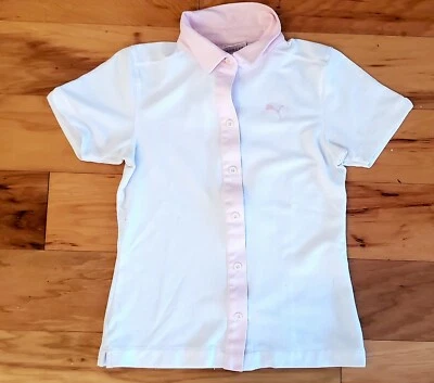 Puma Pink Little Girls Button Down Collared Shirt. Size Small.  - Image 1 of 3