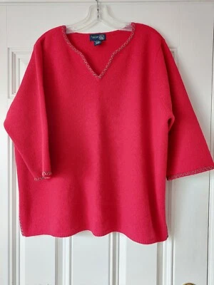 Venezia джинсы 80% шерсти смесь свитер женщин размер 18/20 V шеи красный цвет. - Изображение 1 из 4