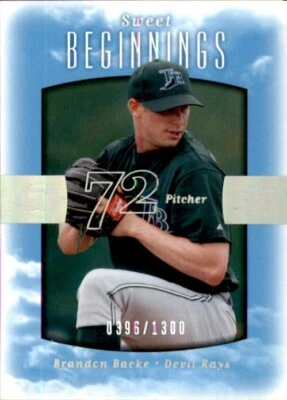 2002 Upper Deck Sweet Spot Beginnings #114 Brandon Backe Rookie /1300 Tampa Rays - Image 1 of 4
