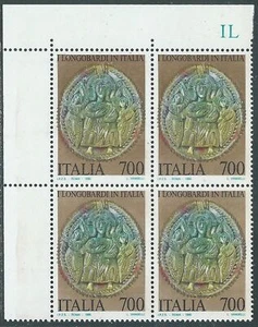 1990 ITALIA I LONGOBARDI IN ITALIA QUARTINA MNH ** - FD - Picture 1 of 1