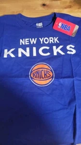 New York Knicks 6 Porzingis Youth Size Large 14/16 Blue T-Shirt NWT - Picture 1 of 5