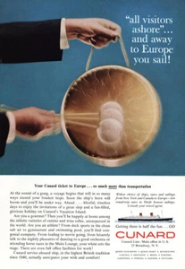 1960 Cunard: All Visitors Ashore Vintage Print Ad - Picture 1 of 1