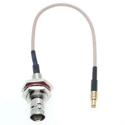 BNC female nut bulkhead to MCX Male crimp lot pigtail jumper coax RG316 RF cable - Image 1 of 4