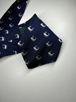 "Corbata Ralph Lauren azul geométrica ballenas náuticas océano 58"" X 4""" Foto 1 de 4