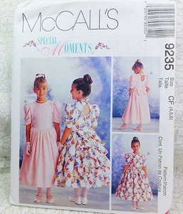 McCall's 9235 RARO '98 Formal Niñas Vestido 2 Looks 4-6 Patrón de Costura De Colección - Imagen 1 de 3