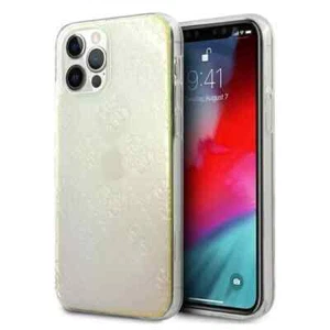 Genuine Guess 3D Raised Impact Cover for iPhone 12 & 12 Pro Transparent Clear - Picture 1 of 8
