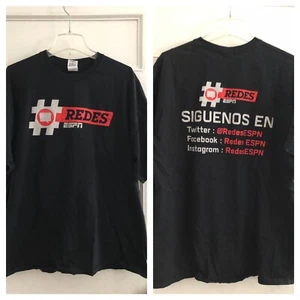 T-shirt maglietta ESPN REDES Spagna Argentina canale sportivo spagnolo nero 2XL - Foto 1 di 7