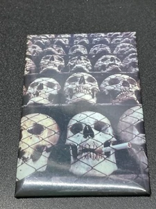 Fridge Magnet - Skull Heads one is Smoking 3" magnet - Picture 1 of 5