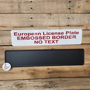 FLACH MATTSCHWARZ Euro, europäisches Kennzeichen mit geprägtem Rand / OHNE TEXT - Bild 1 von 1