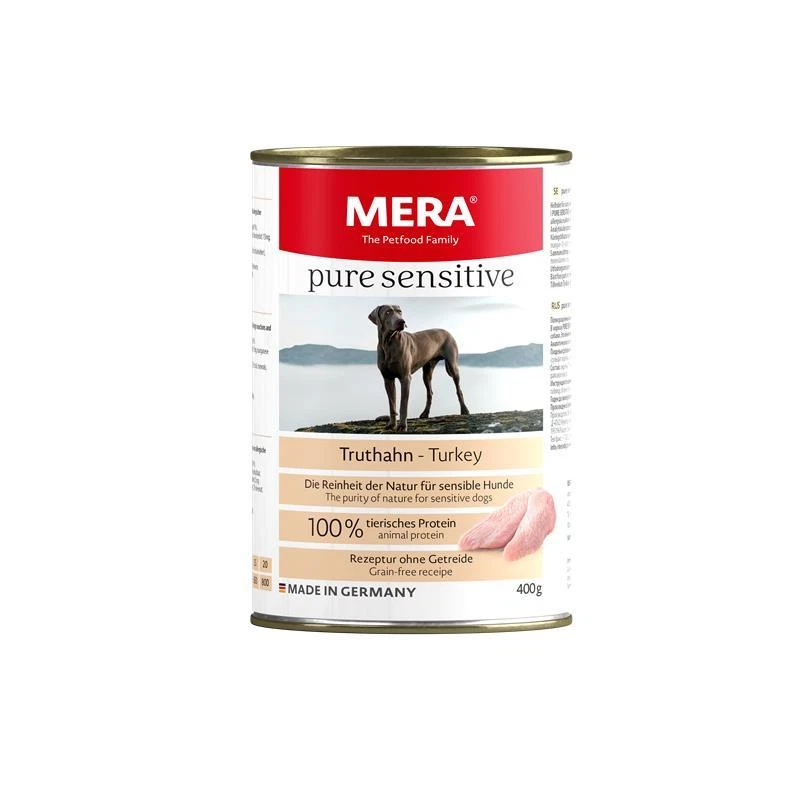 Mera Dog Pure Sensitive Meat Truthahn | 6x 400g Hundefutter nass - Bild 1 von 1