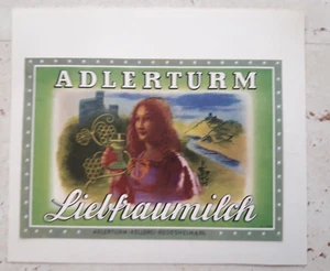 Etichetta da Collezione Originale Vino Vintage Adlerturm Lielfraumilch - Foto 1 di 1
