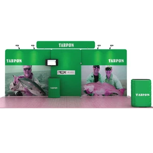 20ft portable fabric trade show display booth expo Kits with lights counter - Picture 1 of 6
