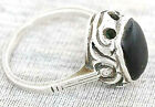 German art deco silver 835 pierced ring set with agate, size: 5.5  