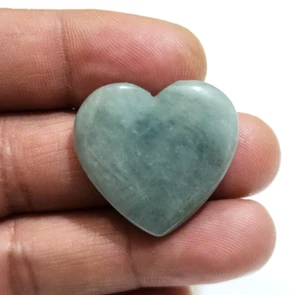 Natural Aquamarine Heart Shape Cabochon 38.60 Crt Loose Gemstone For Jewelry - Picture 1 of 5