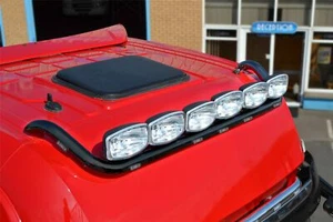 Roof Bar+Flush LED+Jumbo Spots x4+Amber Beacon x2 To Fit Renault Magnum - BLACK - Picture 1 of 7