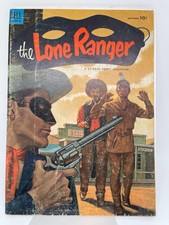 The Lone Ranger #63 1953 vintage Dell comic book missing part of back cover.
