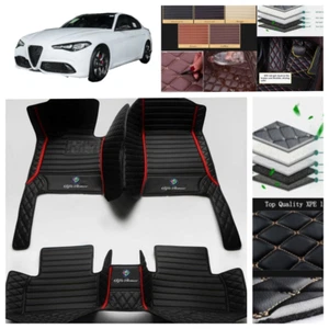 For Alfa Romeo Giulia 2017-2024 Car Floor Mats Leather Waterproof Carpets Luxury - Foto 1 di 34