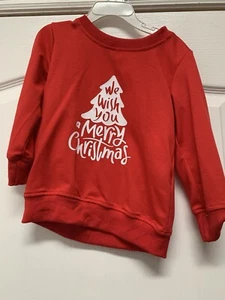 Kids Sweater Red Youth Size 3-4 We Wish You A Merry Christmas - Picture 1 of 4