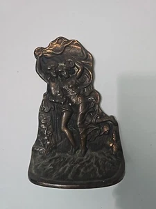 ANTIKE ART DECO TANZENDER AKT MANN DAME STATUE KUNST Stephaus 1927 Messing oder Bronze - Bild 1 von 6