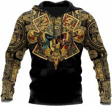 Mexico Aztec Skull Warriors Sun 3D HOODIE All Over Print Fathers Day Gift