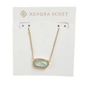 Kendra Scott Elisa Oval Pendant Necklace in Light Blue Illusion and Gold Plated - Picture 1 of 1