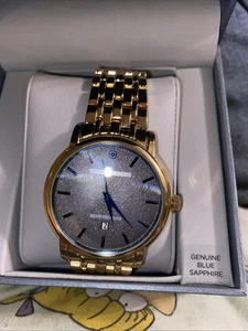 Geoffrey Beene Men’s Genuine Diamond Collection Watch Gold Tone Black Dial – NWT - Picture 1 of 6