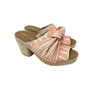 Женские сандалии на платформе TOMS Junie размер 9 в полоску узел оранжевый белый - Изображение 1 из 4