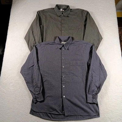 Camisa Ermenegildo Zegna Hombre Grande Manga Larga Abotonada Ojo de Pájaro Lote de 2 Foto 1 de 4