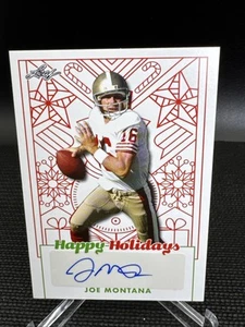 Joe Montana 2023 Leaf Football Weihnachten Happy Holiday Autogrammkarte - Bild 1 von 2