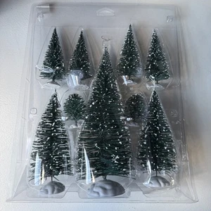 Lemax Nieve Polvo Árboles de Navidad Pueblo Conjunto de 9 Mini Estatuillas Decoración de Invierno - Imagen 1 de 3