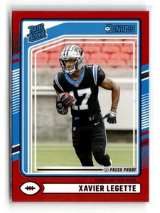 2024 Panini Donruss - Rated Rookie Xavier Legette #323 Press Proof Red (RC) - Foto 1 di 2