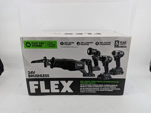Flex FXM401-2A 4 Combo Kit Impact Driver, Recip Saw, Drill/Driver & Light | New - Picture 1 of 4