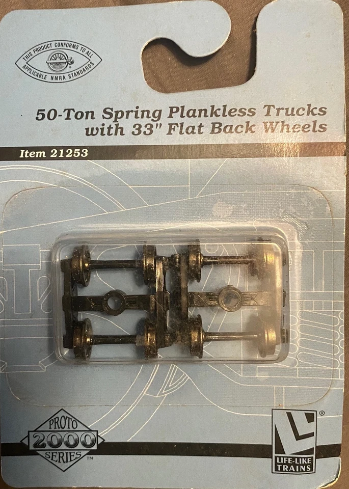 Proto 2000 Ho - 50-Ton Spring Plankless Trucks w/33" Flat Back Wheels - 21253 - Image 1 of 1