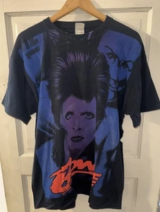 Vintage David Bowie All Over Print Face Graphic T-Shirt Men’s Size XL - Picture 1 of 3