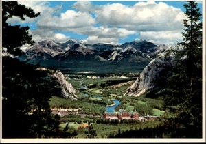 Postcard The Banff Springs Hotel at Banff National Park Aerial View Golf Course - Picture 1 of 2