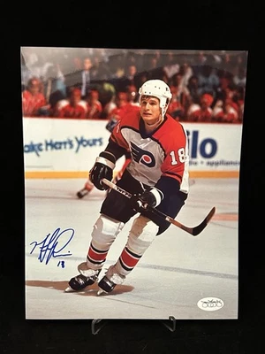 Foto firmada por Mike Ricci autografiada 8x10 Philadelphia Flyers certificado de autenticidad JSA Foto 1 de 3