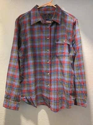 Camisa Beretta Franela Adulto XL Verde Rojo Azul A Cuadros Con Botones Para Mujer Foto 1 de 4