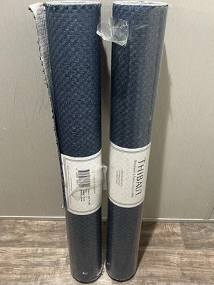 Papel pintado Thibaut Basket 839 T 1001 Sachon Basket azul marino 2 rollos 72 pies cuadrados cada uno Foto 1 de 4