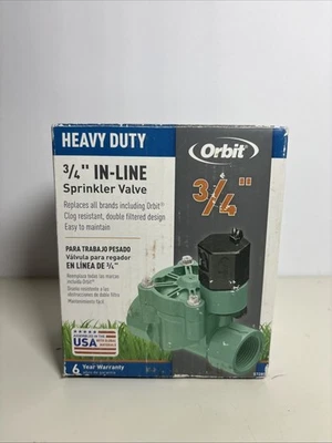 Orbit 3/4-Inch FPT Heavy-Duty In-line Sprinkler Valve 3/4" Connection 57280 - Image 1 of 3