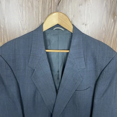 Abrigo deportivo Henry Grethel para hombre 42R azul multicolor ventana lana dos botones Foto 1 de 4