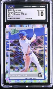 Bobby Witt Jr 2020 Donruss Rated Prospect /349 #RP2 KC Royals ~ CGC 10 Gem Mint - Bild 1 von 3