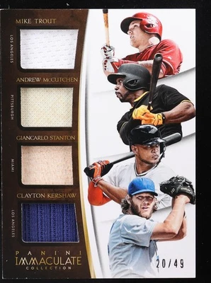 Mike Trout / Andrew McCutchen / Giancarlo Stanton / Clayton Kershaw 2015 Immacul - Image 1 of 2