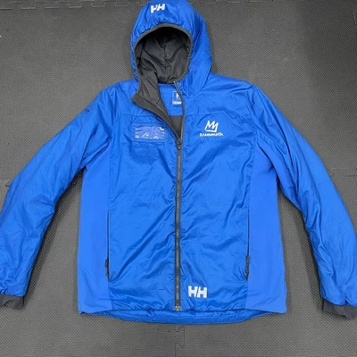 Chaqueta Helly Hansen Para Hombres Mediana Azul Mamut RECCO Abrigo de Esquí Aislado con Capucha Foto 1 de 4