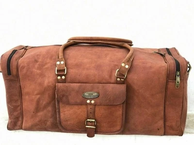 Add Myre bag goat travel luggage real brown new vintage men's - Image 1 of 4