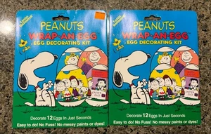 Lote 2 Vint Pascua Ilimitado Cacahuetes Envoltura Un Huevo Kit Decoración 12 Por NUEVO Snoopy - Imagen 1 de 12