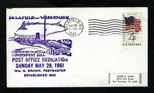 1961 Event Cover Delafield, Wisconsin Post Office Dedication sc 1053 Stamp - Picture 1 of 2