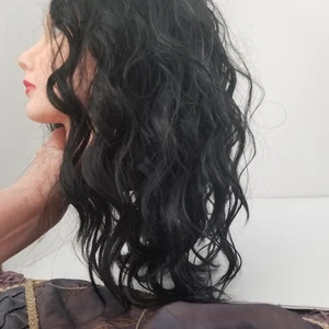 Beautiful Long Wavy Dark Brown Wig Perfect Gypsy, Witch, Pirate Costume NWT - Picture 1 of 13