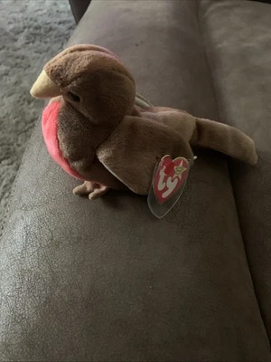 Ty Beanie Baby Early The Robin Bird Retired MWMT Birthdate March 20 1997 - Image 1 of 4