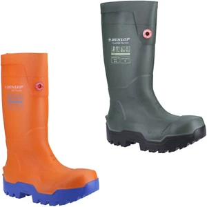 Dunlop Safety Wellington Boots Unisex Mens FieldPRO Thermo+ Purofort Full Shoes - Picture 1 of 11